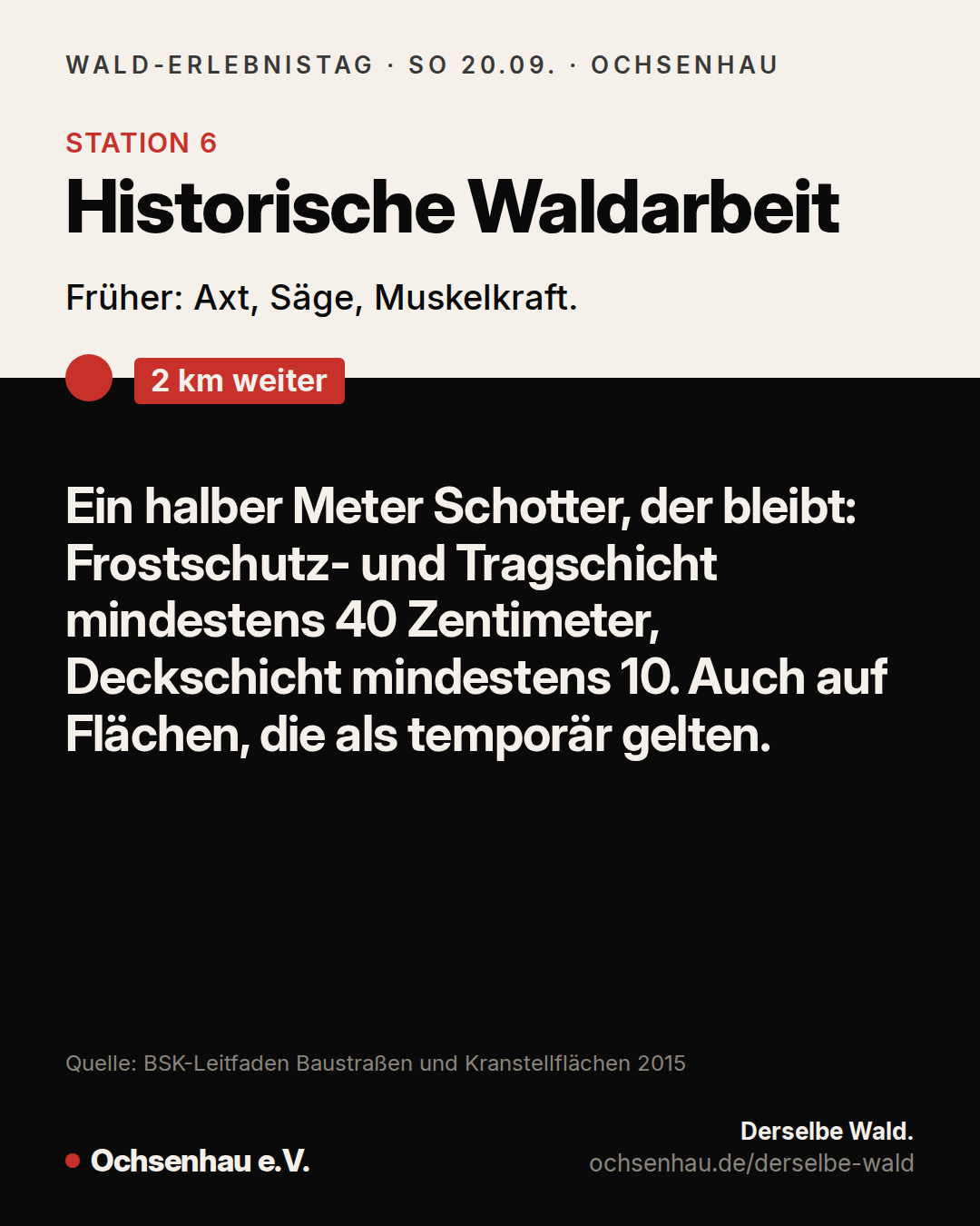 Station 6 Historische Waldarbeit und 2 km weiter